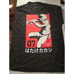 Naruto Shippuden Mens  T-Shirt‎ Kakashi Red & White Action Pose Box 07 RN115665